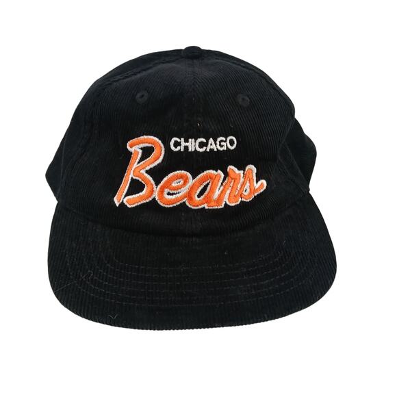Chicago Bears Black Cotton Corduroy Baseball Cap Port Authority Brand NEW - Picture 1 of 3